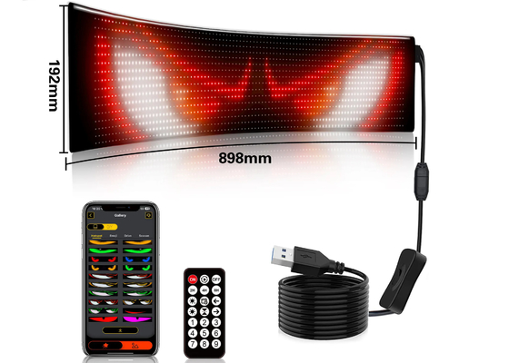 5VDC USB / 2A Süper Kamyon Şeytan Göz LED Yumuşak Ekran APP Bluetooth Programlama Araba Reklam Ekranı Kötü Gözler