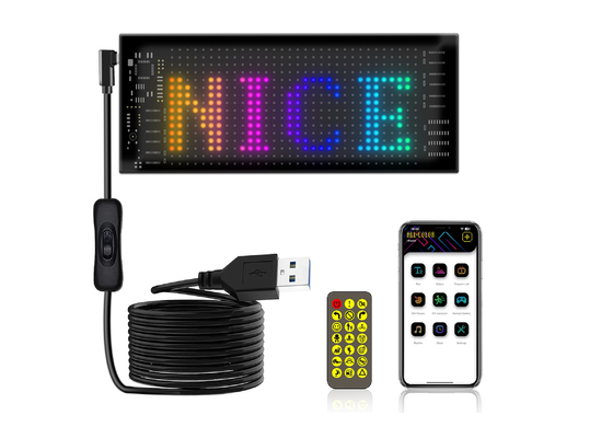 Esnek LED Tabela 16 * 32 Uygulama Kontrolü Programlanabilir Mesaj Kaydırma Ekranı Esnek Araç LED Panel