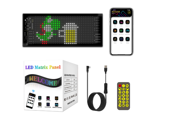 Esnek LED Tabela 16 * 32 Uygulama Kontrolü Programlanabilir Mesaj Kaydırma Ekranı Esnek Araç LED Panel