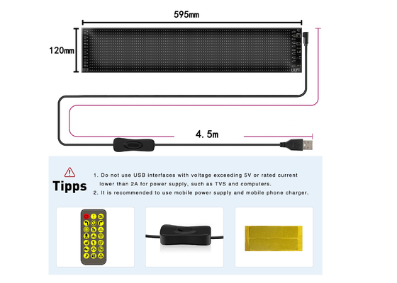 Esnek LED Araç Panel Uygulama Kontrolü 16 * 96 Reklam Arka Pencere Ekranı