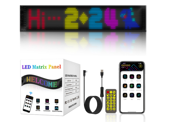 Esnek LED Araç Panel Uygulama Kontrolü 16 * 96 Reklam Arka Pencere Ekranı