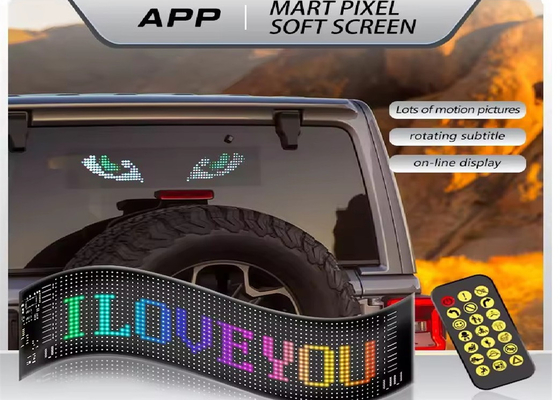 Programlanabilir DIY Scrolling Text 5V USB Kablosuz Kontrol RGB Esnek LED Araç Tabelası Reklam için