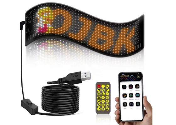 Pixel RGB Led Esnek Ekran Uygulama Bluetooth Araba Reklam Ekranı Araba Ip65 Su geçirmez Yumuşak Dijital Ekran Ekranı