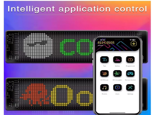 Pixel RGB Led Esnek Ekran Uygulama Bluetooth Araba Reklam Ekranı Araba Ip65 Su geçirmez Yumuşak Dijital Ekran Ekranı