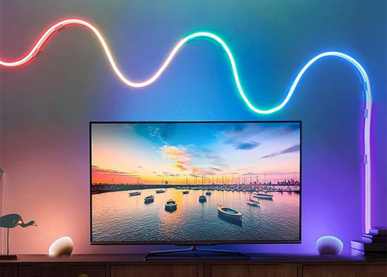 5M Tam Renkli RGB Led Neon Esnek Silikon Ambient Light Strip Akıllı DIY Dijital Koşu Şerit Işık Seti TUYA APP