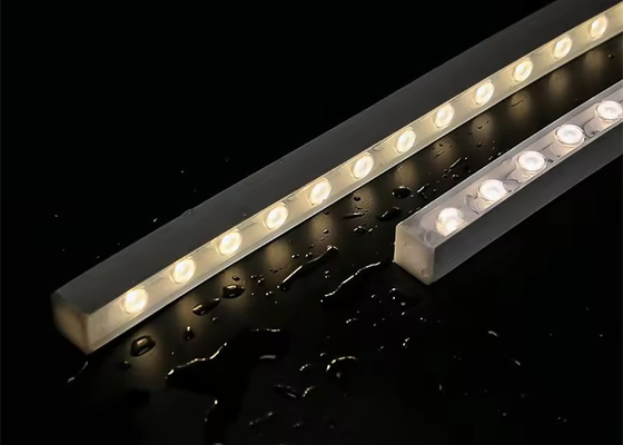 Eğilebilir 16 * 16 MM Esnek LED Doğrusal Optik Lens DC24V IP65 Su geçirmez Duvar Yıkama Işığı