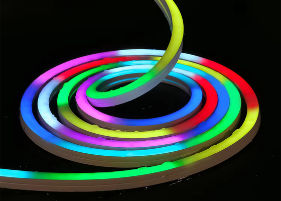 Özel RGBW LED Neon Şerit İşaretleri Flex Işıklar DMX Sinyalı 24V IP67 İç ve Dış Dekorasyon için Su geçirmez 1616mm