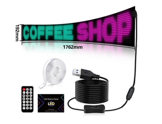 16*192 LED Akıllı Yumuşak Ekran Uygulama Kontrolü Mağaza Reklam Tabelaları için Araba Piksel Ekranı