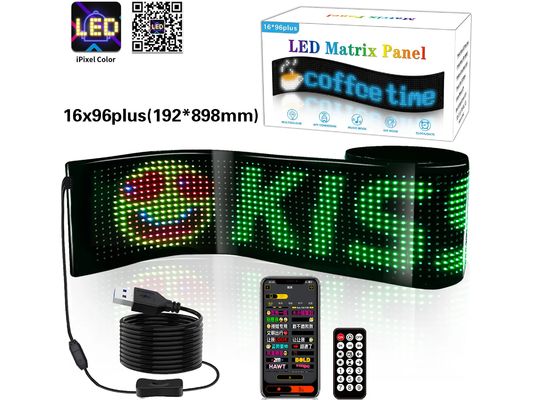 DIY LED İşareti Matrix Panel Ekranı APP Kontrol Dükkân için Bülten Bar Araç Yeni Boyut 1696 Artı