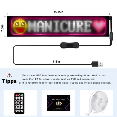 DIY LED İşareti Matrix Panel Ekranı APP Kontrol Dükkân için Bülten Bar Araç Yeni Boyut 1696 Artı