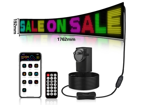 Kaydırma Reklam LED Tabelalar Esnek Bluetooth Tam RGB 5VDC USB Kablo Güç kaynağı Mağaza Araba Otel