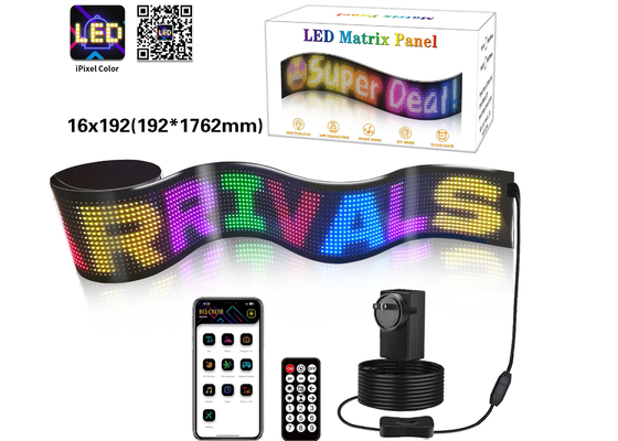 Kaydırma Reklam LED Tabelalar Esnek Bluetooth Tam RGB 5VDC USB Kablo Güç kaynağı Mağaza Araba Otel