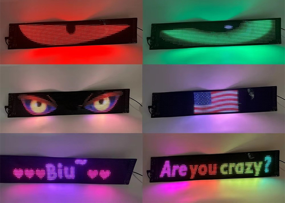 Özel Mod LED Animasyon İşaretleri Araç Kamyon 5VDC USB / 2A Kaydırma Metin 120x595mm Ekran Ekranı