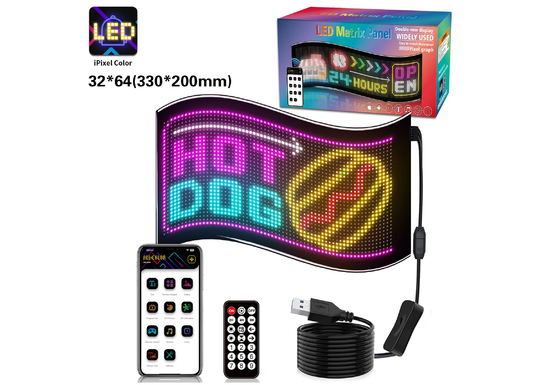 32*64 Araç Çekici LED Matrix Piksel Panel Diy RGB Uygulama+Uzak Kontrol Programlanabilir Şeytan Gözü İzleyici Işık