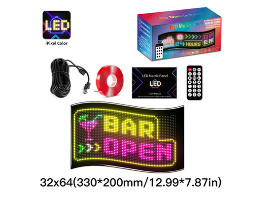 32*64 Araç Çekici LED Matrix Piksel Panel Diy RGB Uygulama+Uzak Kontrol Programlanabilir Şeytan Gözü İzleyici Işık
