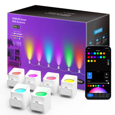 Bluetooth kontrolü Adres edilebilir RGBCW Akıllı Duvar Sconces / Eave Işıklar Noel Dekorasyonu İçin