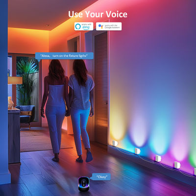 Bluetooth kontrolü Adres edilebilir RGBCW Akıllı Duvar Sconces / Eave Işıklar Noel Dekorasyonu İçin