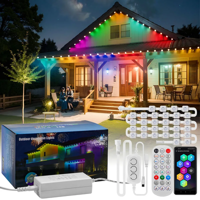 Pixel Light Noel Renkli Ev Dekorasyonu 2024 RGB Programlanabilir LED Şekli IP65 Su geçirmez Tatil Işığı