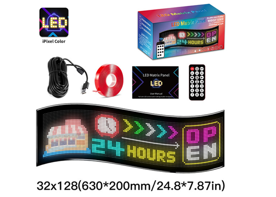 32*128 LED Reklam Tabelaları Animasyon LED Panel App Uzaktan Kumanda ile