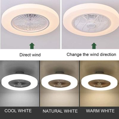 Oturma Odası ve Yatak Odası İçin LED Işıklı Uzaktan Kumanda / Uygulama Kontrolü 40W Tavan Fanı